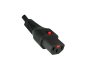 Preview: Power cable Europe CEE 7/7 90° to C13, 1mm², with lock, black, length 2.00m